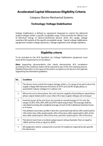 Voltage Stabilisation