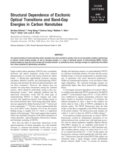 Structural Dependence of Excitonic Optical Transitions and Band