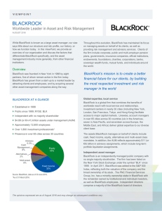 BlackRock Worldwide Leader in Asset and Risk Management