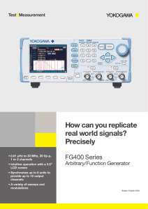Bulletin FG400-01EN FG400 Series Arbitrary/Function Generator