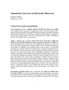 Annotated Case Law on Electronic Discovery