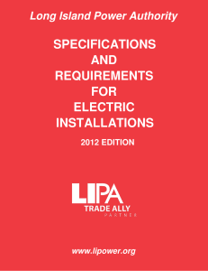 specifications and requirements for electric installations