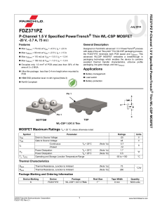 FDZ371PZ P-Channel 1.5 V Specified PowerTrench® Thin WL