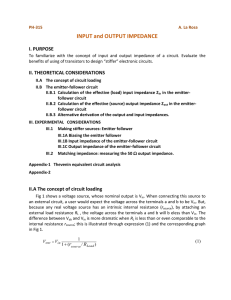 INPUT and OUTPUT IMPEDANCE