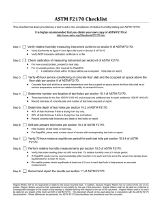 ASTM F2170 – 11 Checklist