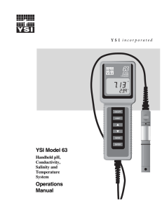 YSI Model 63 Operations Manual