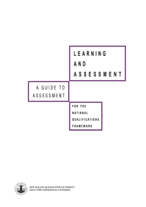 Learning and Assessment