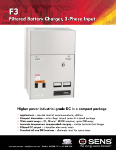 Filtered Battery Charger, 3-Phase Input Filtered Battery