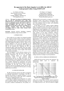 Re-appraisal of the Basic Impulse Level (BIL) for 400 kV