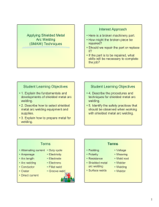 Applying Shielded Metal Arc Welding