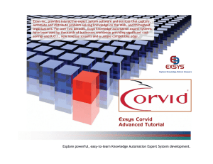 Exsys Corvid Advanced Tutorial