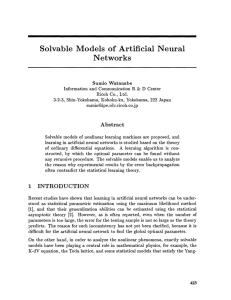 Solvable Models of Artificial Neural Networks