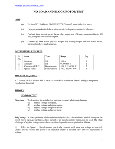 NO LOAD AND BLOCK ROTOR TEST