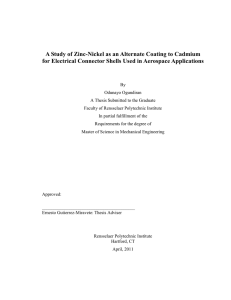 A Study of Zinc-Nickel as an Alternate Coating to Cadmium