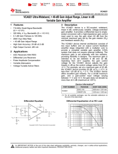 Ultra-Wideband, > 40-dB Gain Adjust Range, Linear in dB Variable