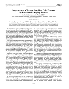 Improvement of Raman Amplifier Gain Flatness by Broadband