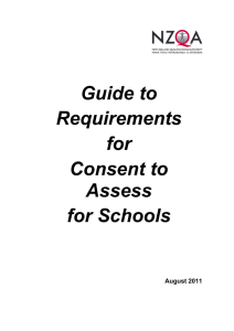 Guide to Requirements for Consent to Assess for Schools