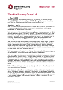 Regulation Plan Wheatley Housing Group Ltd