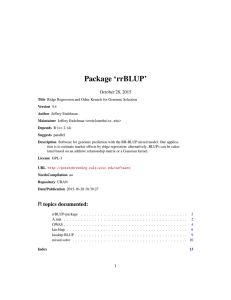 Package `rrBLUP` - R