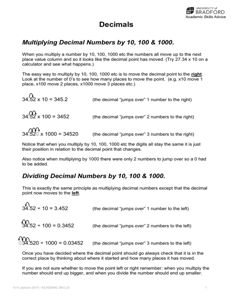 Multiplying Decimals