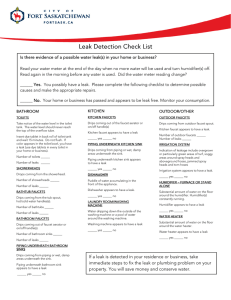 Leak Detection Check List Leak Detection Check List