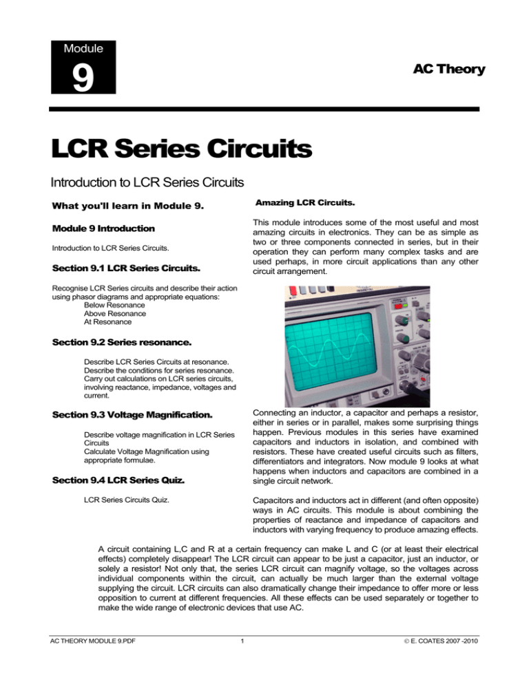 case study resonant series lcr circuit