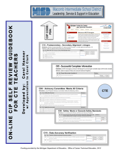 CIP Self Review Guidebook for CTE Teachers