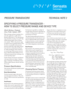 specifying a pressure transducer