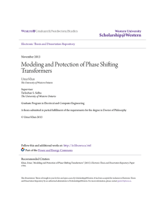 Modeling and Protection of Phase Shifting Transformers