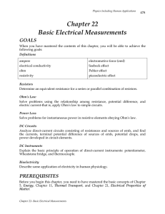 Chapter 22 Basic Electrical Measurements