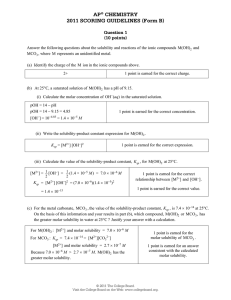 AP® CHEMISTRY 2011 SCORING GUIDELINES (Form