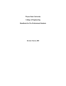 Wayne State University College of Engineering Handbook for Pre