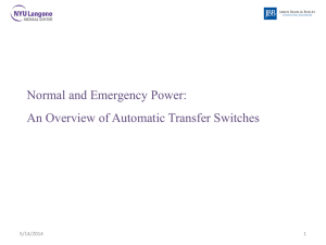 Normal and Emergency Power: An Overview of Automatic Transfer