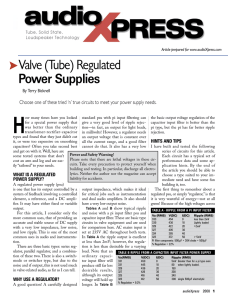 Valve (Tube) Regulated Power Supplies