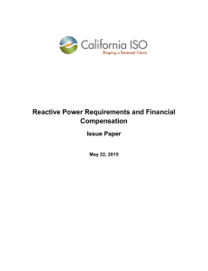 Reactive Power Requirements and Financial Compensation