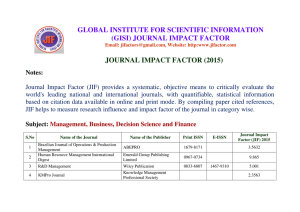 (JIF) 2015 - Journal Impact Factor