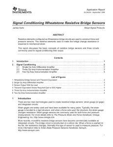 Signal Conditioning Wheatstone Resistive Bridge Sensors