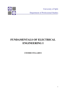SEL003 - Fundamentals of Electrical Engineering I