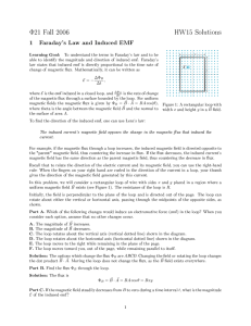 Φ21 Fall 2006 HW15 Solutions 1 Faraday`s Law and Induced EMF