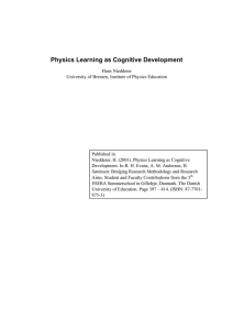 Physics Learning as Cognitive Development