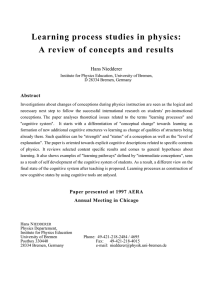 Learning process studies in physics