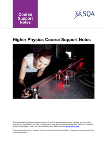 Higher Physics Course Support Notes