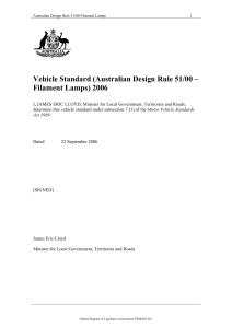 Vehicle Standard (Australian Design Rule 51/00 – Filament Lamps