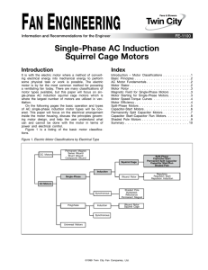 Single Phase AC Induction Squirrel Cage Motors