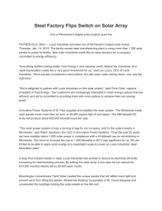 Steel Factory Flips Switch on Solar Array