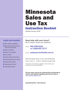 Minnesota Sales and Use Tax Instruction Booklet