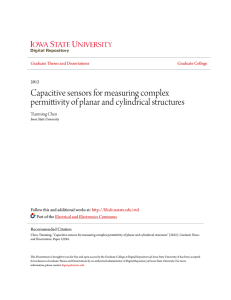 Capacitive sensors for measuring complex permittivity of planar and