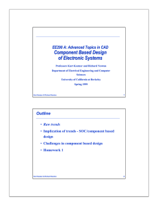 Component Based Design of Electronic Systems
