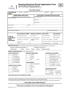 Housing Electrical Permit Application Form