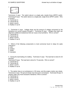 E2 SAMPLE QUESTIONS Answer key is at bottom of page 1